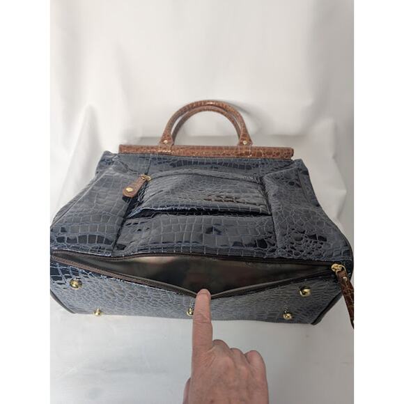 SAMANTHA BROWN Over Night faux crocodile Bag Contemporary Travel Preppy glam - Picture 8 of 12